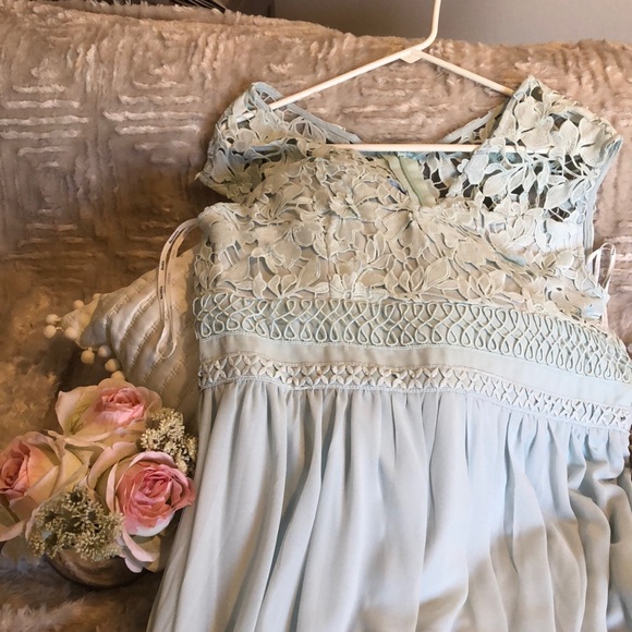 Light Teal Chiffon Dress - Picture 2 of 12